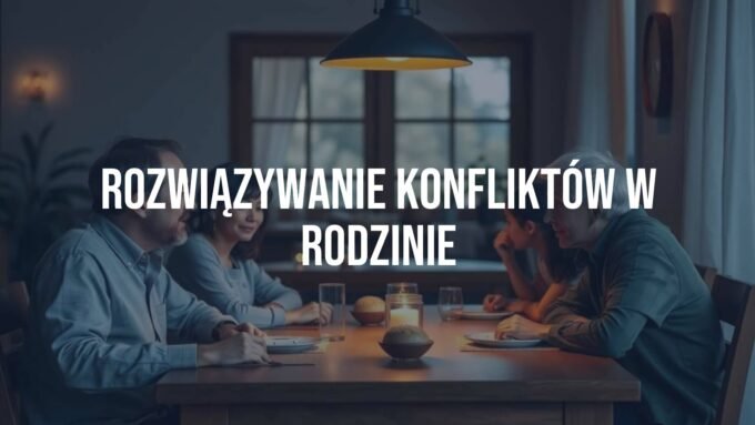 A family sitting together at a table, discussing calmly, warm lighting, realistic, peaceful atmosphere.