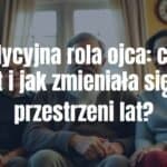 A traditional father figure, stern but caring, sitting with his family in a vintage home setting, warm lighting, realistic.