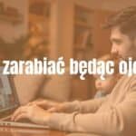 A happy father working on a laptop while playing with his child, cozy home setting, warm lighting, realistic.