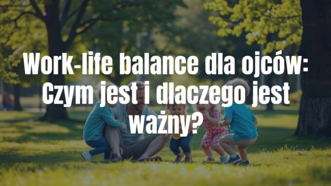 A happy father playing with his children in a park, sunlight, balanced work-life concept, realistic and warm atmosphere.