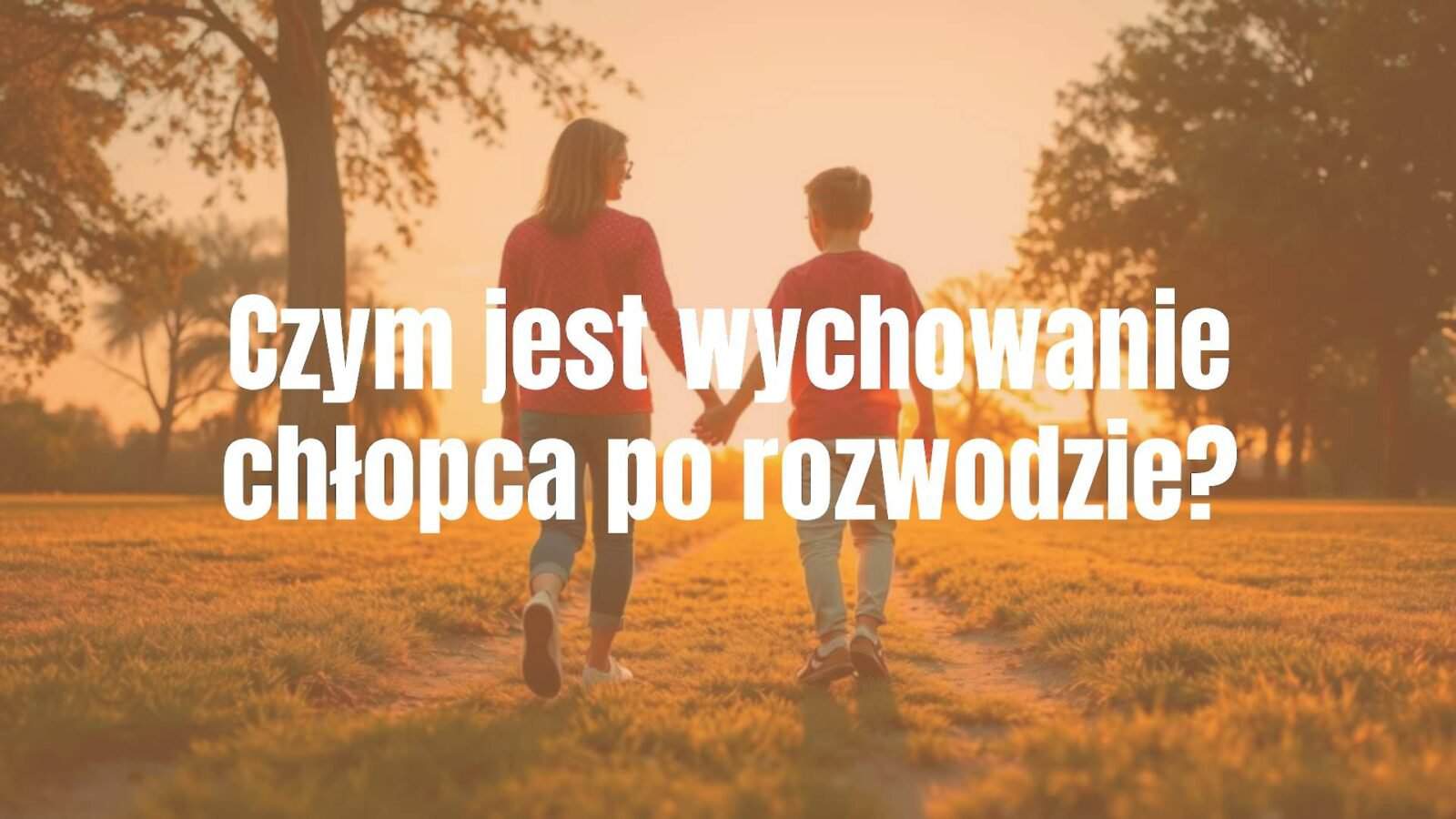 Young boy holding hands with both parents, walking together in a park at sunset, warm colors, conveying love and support, realistic style.