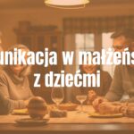 Happy family sitting together at a table, talking and laughing, warm lighting, cozy home atmosphere, realistic style.