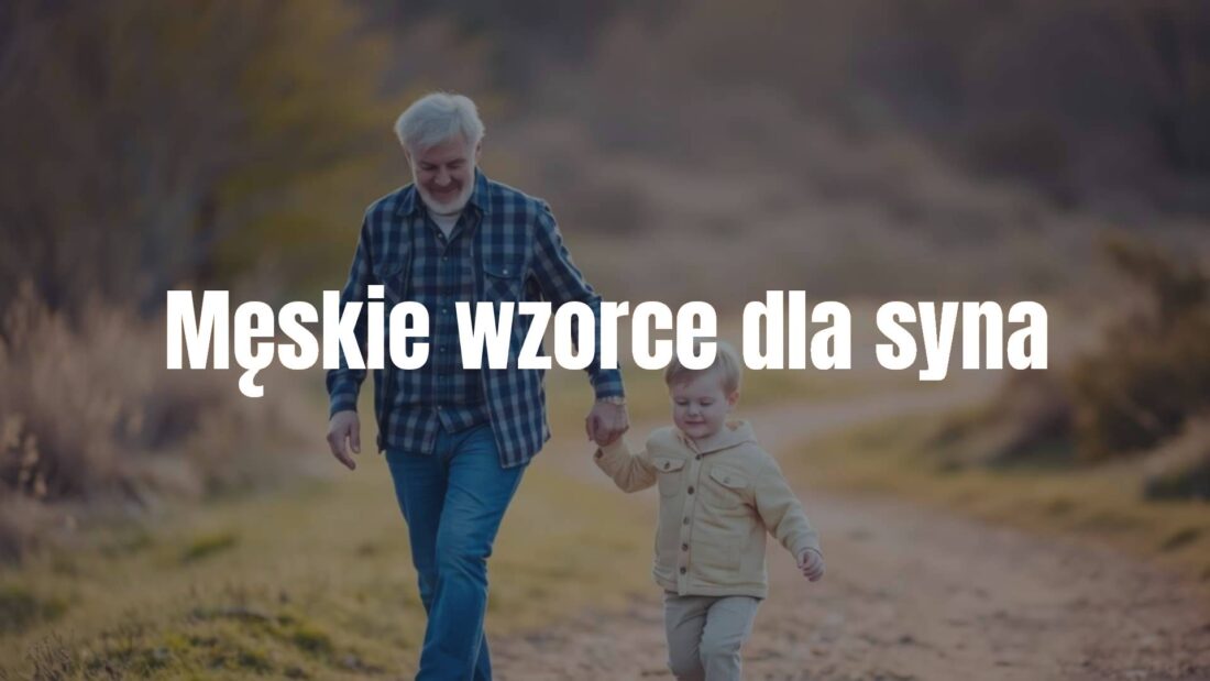 A father and son bonding outdoors, walking together in nature, warm sunset lighting, realistic style.