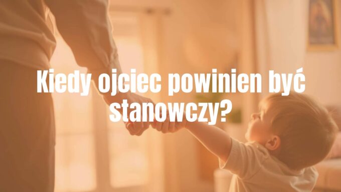 A loving father gently holding his child's hand while standing firm, warm lighting, family atmosphere, realistic.