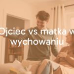 A loving father and mother interacting with their child in a warm home setting, showing different parenting styles. Father teaching boundaries and mother providing comfort, realistic family scene, soft natural lighting.