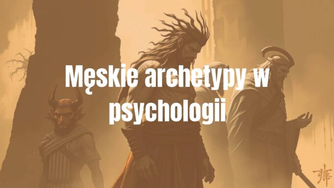 Symbolic representation of male archetypes in psychology, ancient masculine figures, shadow and light contrast, mystical atmosphere, illustrative style.