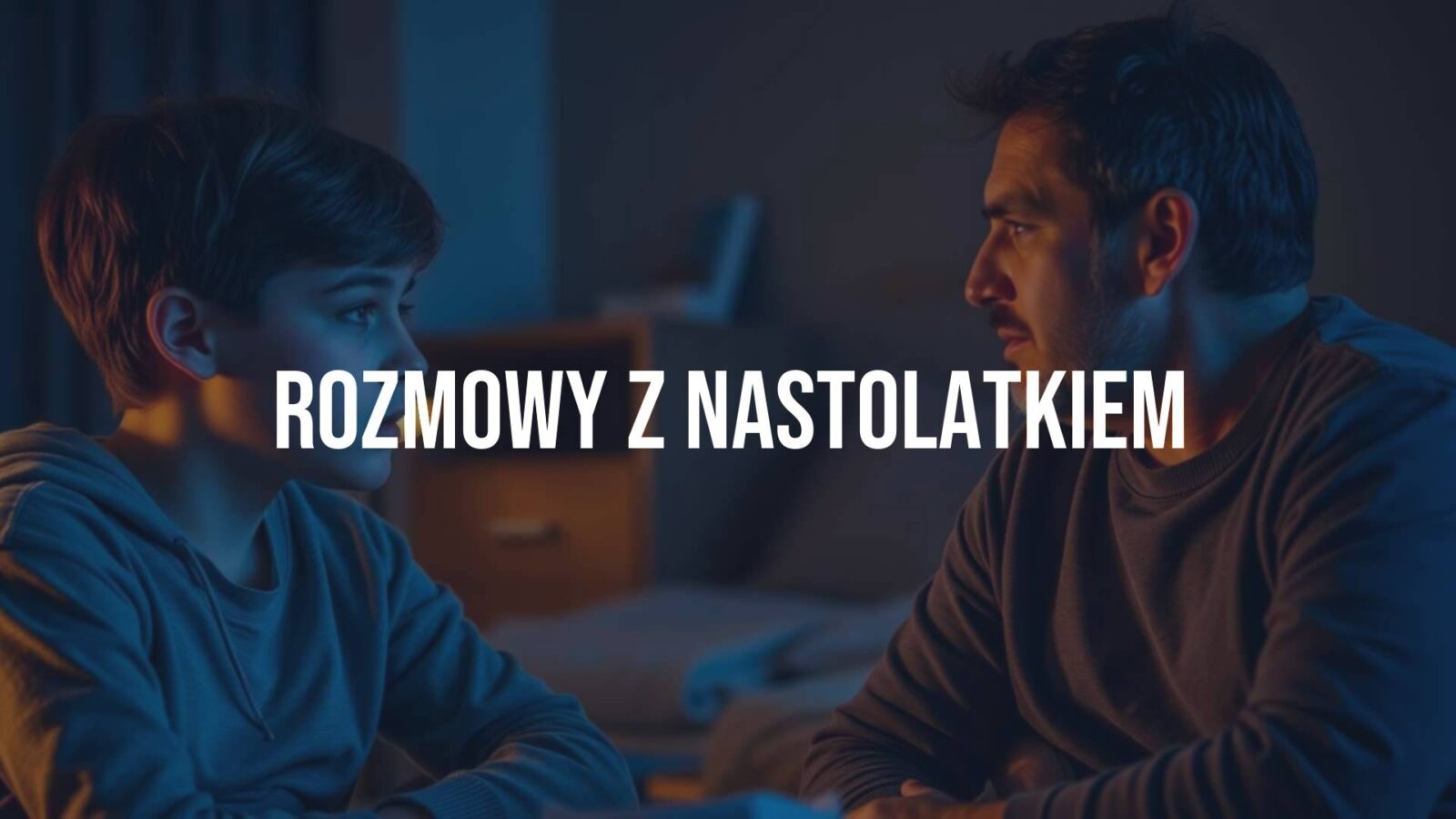 Teenager and parent having a deep conversation, warm and supportive atmosphere, realistic style.