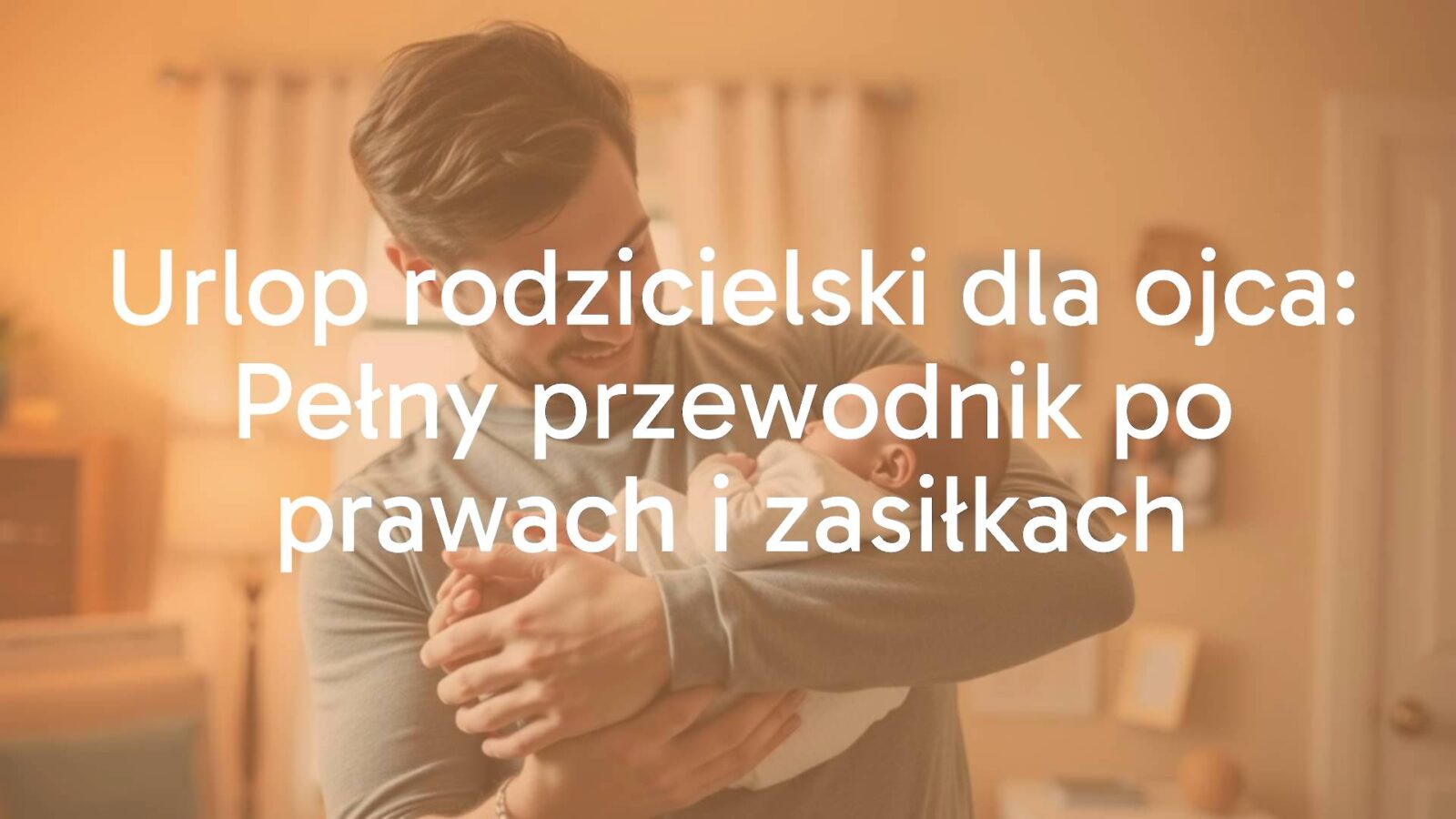 Happy father holding a baby in his arms, cozy home environment, warm lighting, realistic.